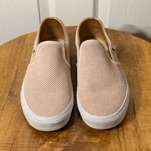 Vans Women's Slip-On Perforated Suede Sneakers in Blush